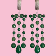 Chandelier - Orecchini con cascata di agata verde