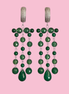 Chandelier - Orecchini con cascata di agata verde
