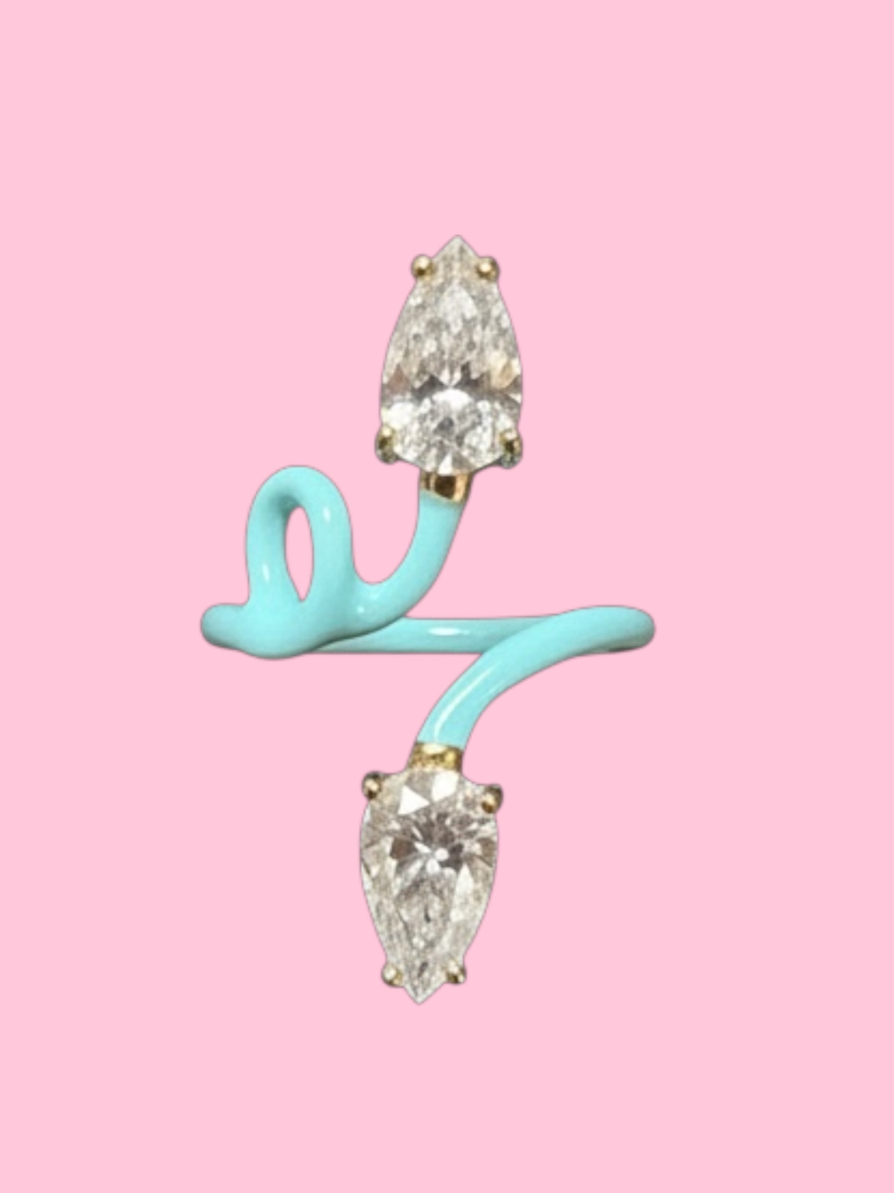 Anello RAMO pop -  argento smalto color con 2  zirconi
