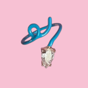 Anello RAMO pop -  argento smalto color con zircone