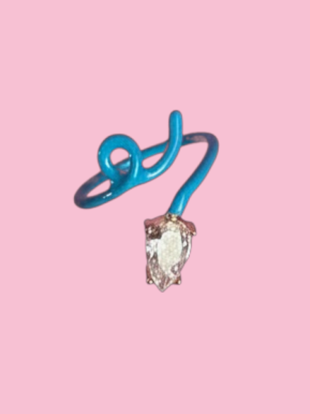 Anello RAMO pop -  argento smalto color con zircone
