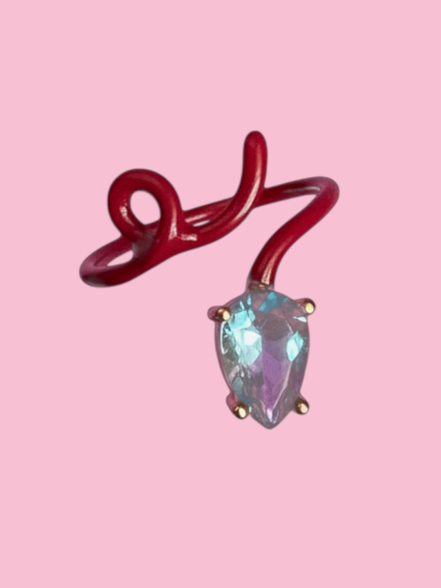 Anello RAMO pop -  argento smalto color con zircone