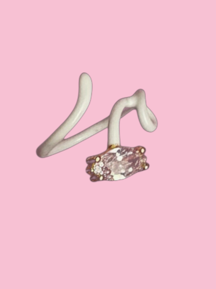 Anello RAMO pop -  argento smalto color con zircone