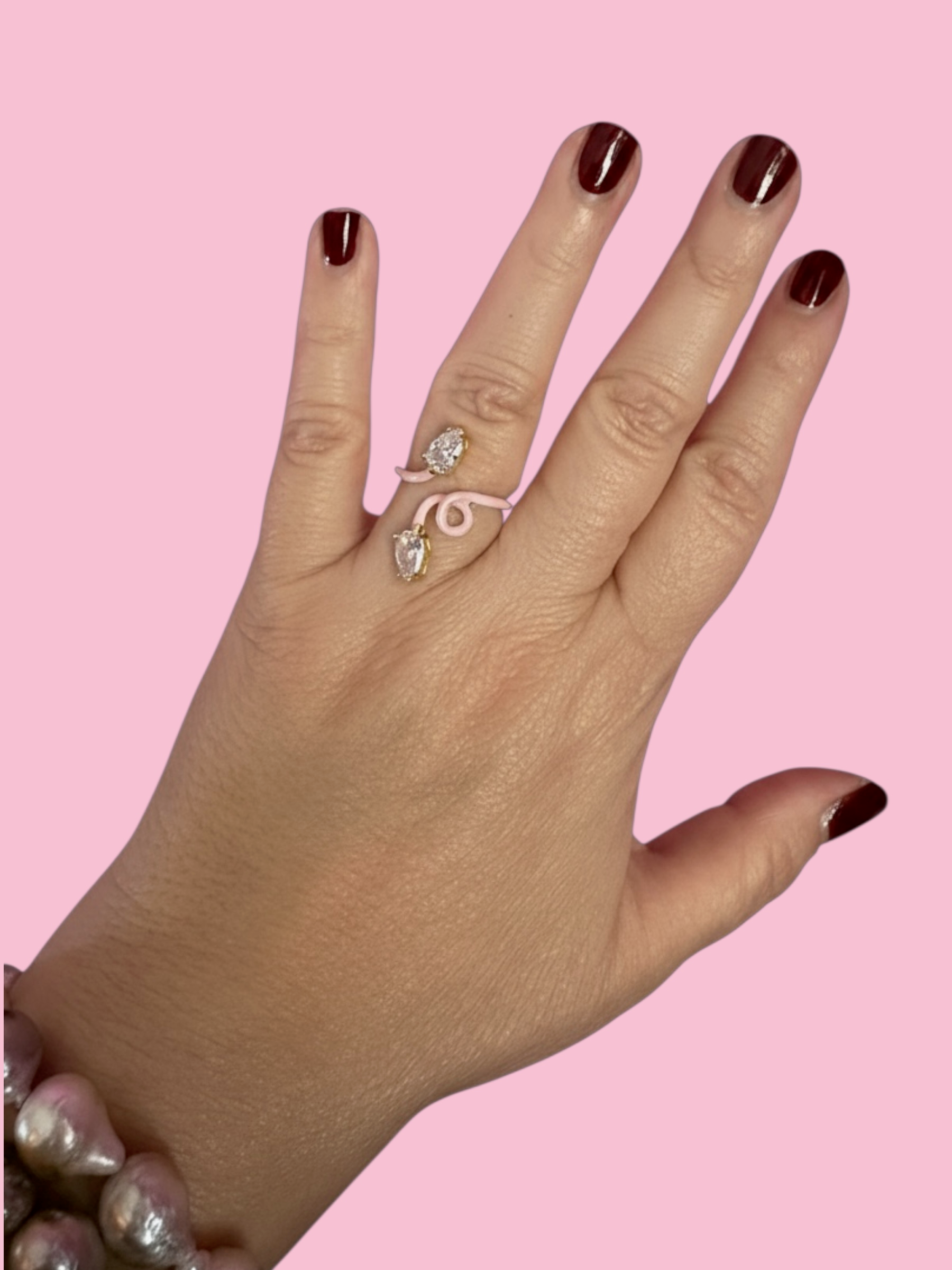 Anello RAMO pop -  argento smalto color con zircone