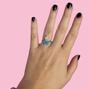 Anello RAMO pop -  argento smalto color con zircone
