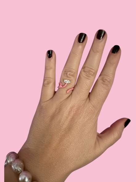 Anello RAMO pop -  argento smalto color con zircone