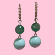 Orecchini  - ICONICI OCEANO turchese con agata verde e argento 925