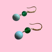 Orecchini  - ICONICI OCEANO turchese con agata verde e argento 925