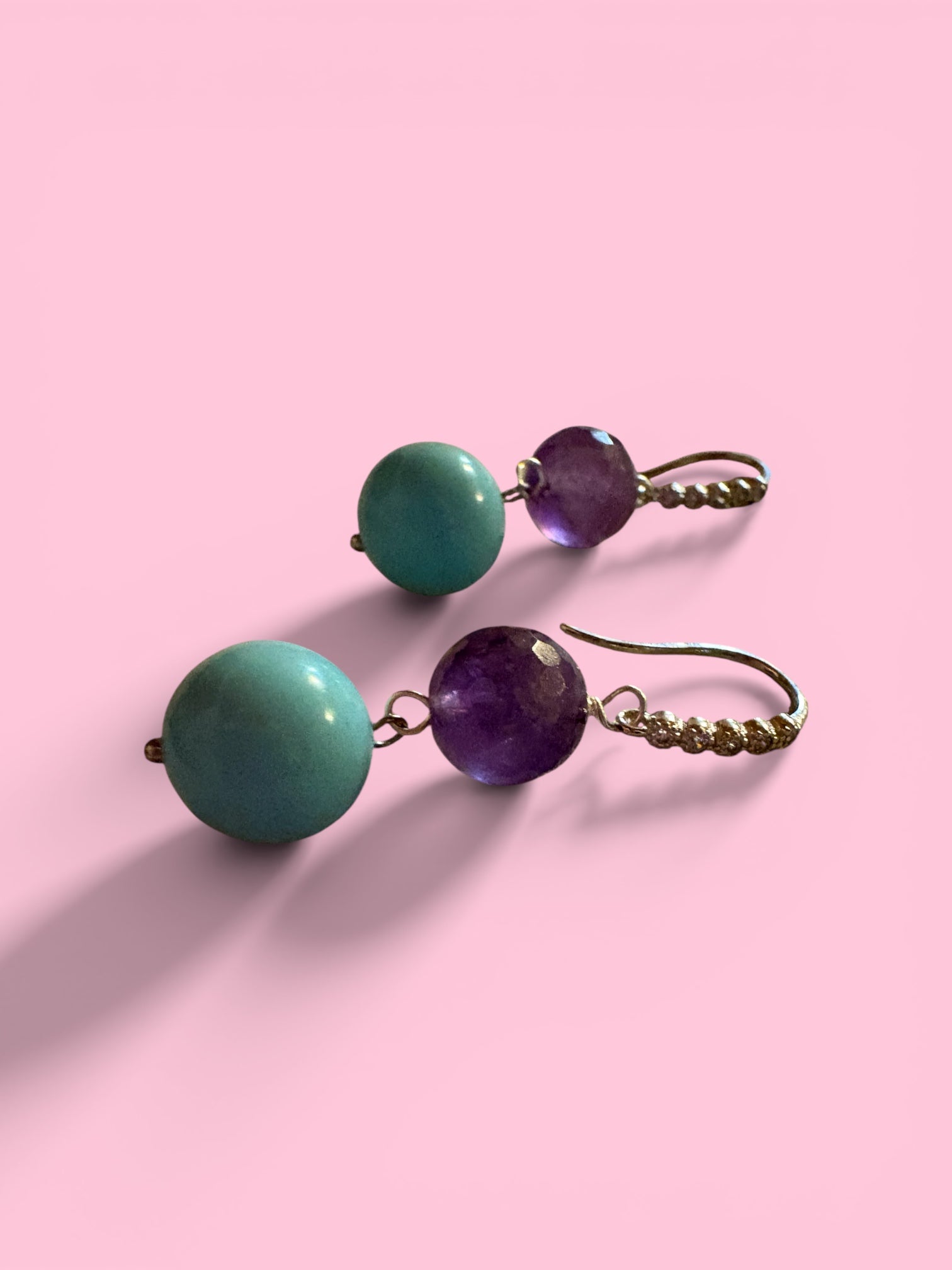 Orecchini  - ICONICI OCEANO turchese con ametista e argento 925