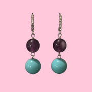 Orecchini  - ICONICI OCEANO turchese con ametista e argento 925