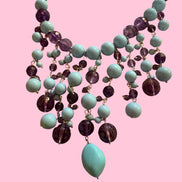 OCEANO - Collier cascata con turchese e ametista con argento 925