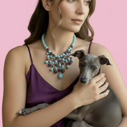OCEANO - Collier cascata con turchese e ametista con argento 925