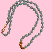 Collana OCEANO - Turchese  mm 6 con 2 chiusure gioiello argento