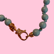 Collana OCEANO - Turchese  mm 6 con 2 chiusure gioiello argento