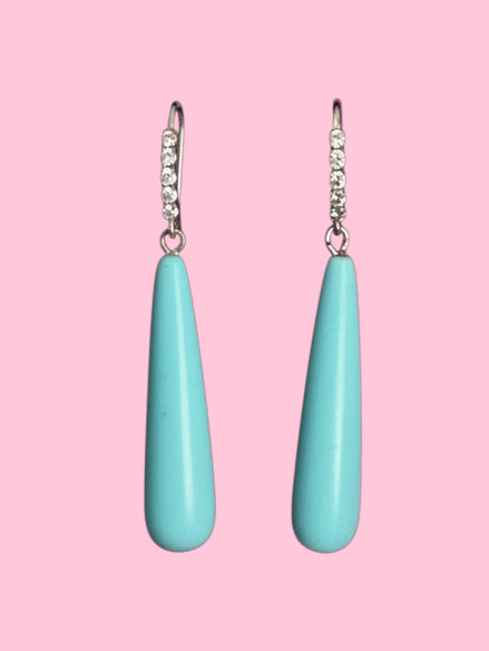 orecchini OCEANO ICONICI argento 925 gocce lunghe turchese