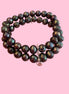 Bracciale Bisette -  2 giri perle semi-round grigio scuro