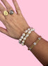 Bracciale Bisette -  2 giri perle barocche con argento 925 e zirconi