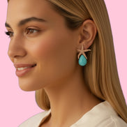 orecchini OCEANO Stella Marina in argento 925 gocce turchese
