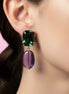 orecchini  Zircone verde argento 925 sassi lisci ametista