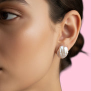 orecchini  ETEREA  perle flat cm 2 a lobo