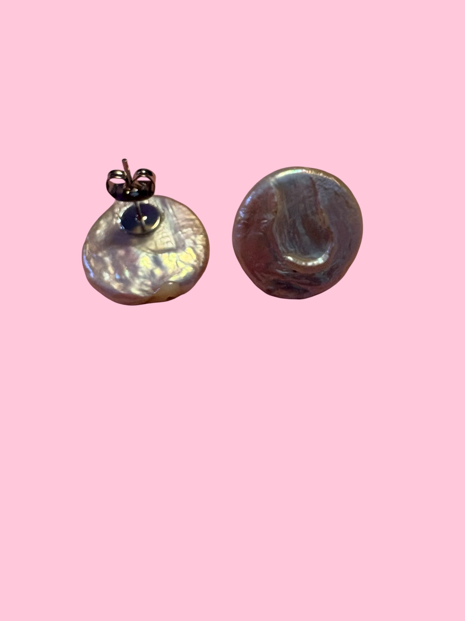 orecchini  ETEREA  perle flat a lobo cm 2,5