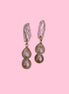 orecchini  ETEREA   perle flat sottili con 2 perle