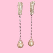 orecchini  ETEREA   perle flat sottili con 1 perla - oro giallo (medi)