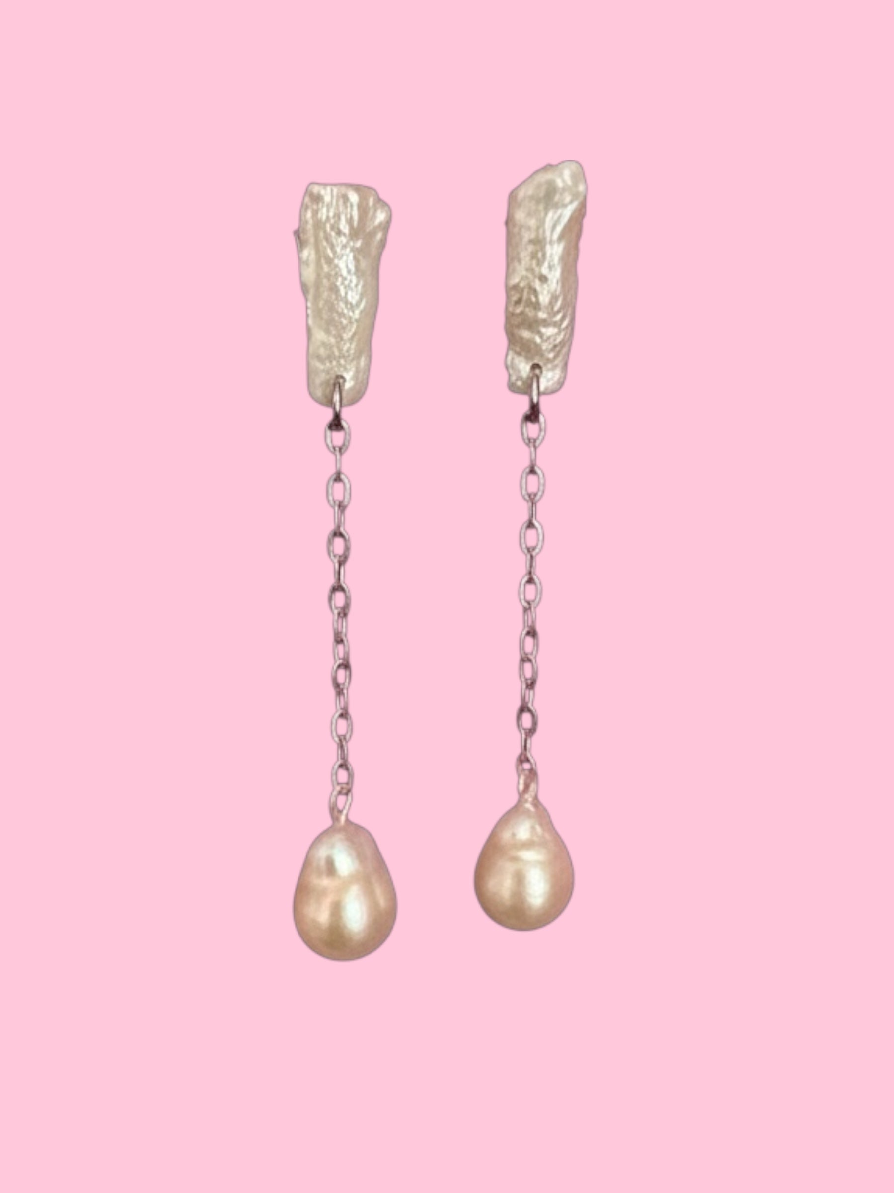 orecchini  ETEREA   perle flat sottili con 1 perla - oro giallo (medi)