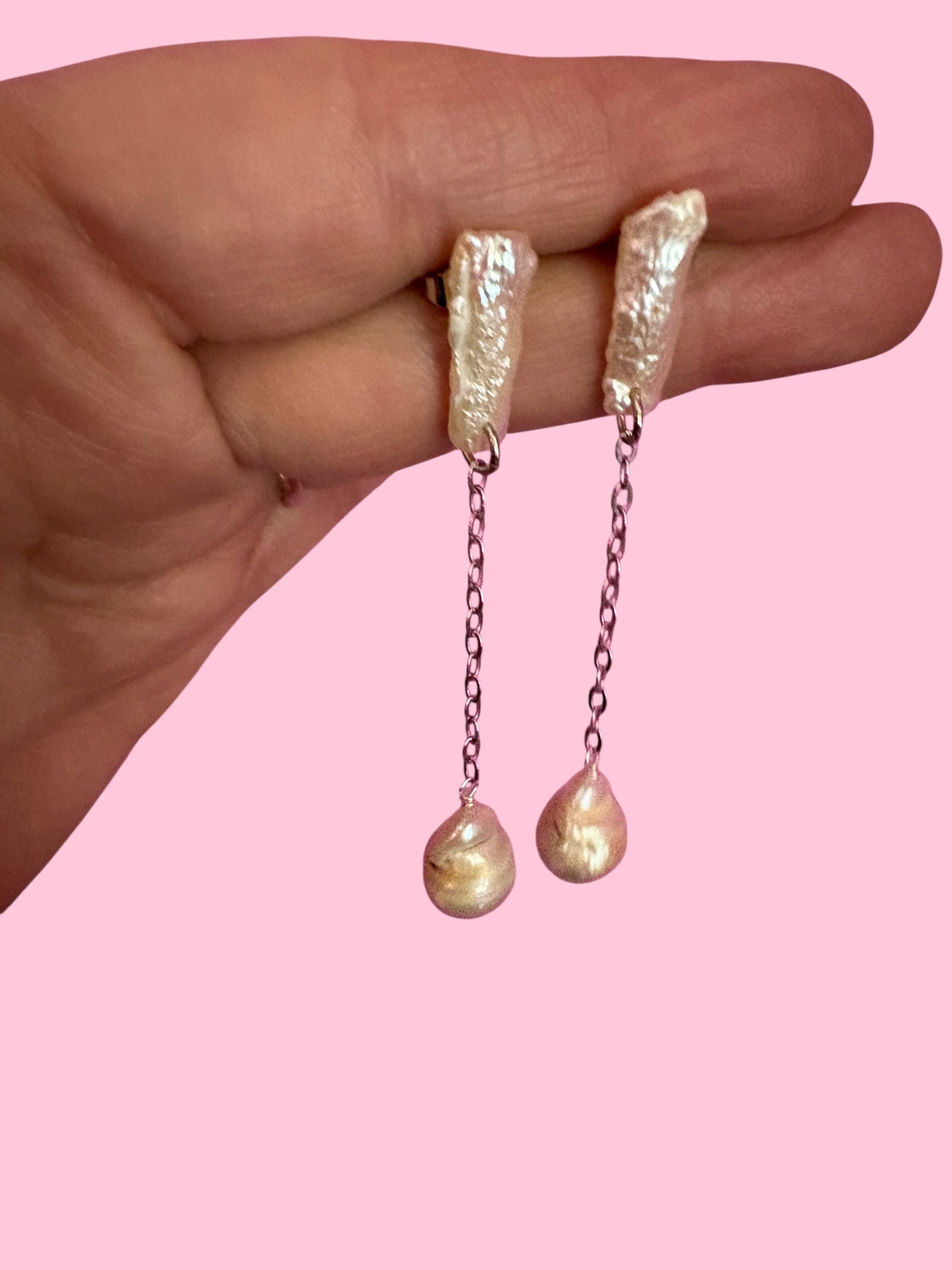orecchini  ETEREA   perle flat sottili con 1 perla - oro giallo (medi)
