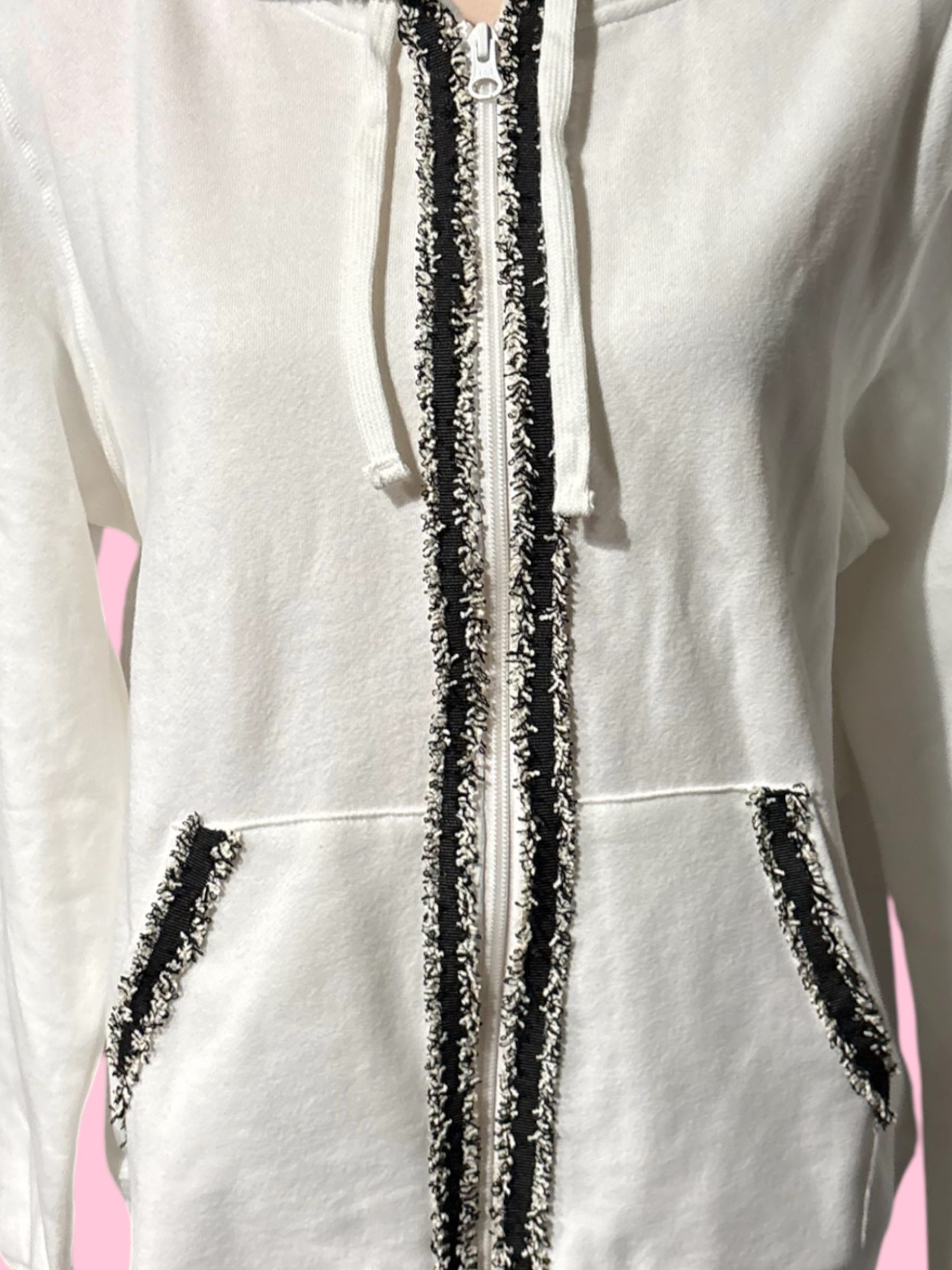 Felpa CHANELLINA : Felpa panna con passamaneria Couture