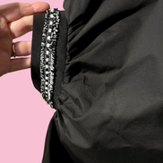 Camicia di cotone - Chanellina blusa ampia nera con passamaneria Couture