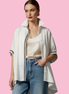 Camicia di cotone - Chanellina blusa ampia bianca con passamaneria Couture