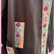 Flower Parka  : giacca lunga con passamaneria Couture