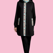 Flower Parka  : giacca lunga con passamaneria Couture