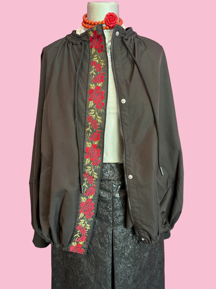 Rose Bomber  : bomber a palloncino con passamaneria Couture