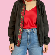Rose Bomber  : bomber a palloncino con passamaneria Couture