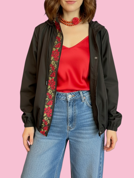 Rose Bomber  : bomber a palloncino con passamaneria Couture