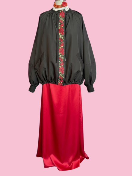 Rose Bomber  : bomber a palloncino con passamaneria Couture