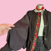 Rose Bomber  : bomber a palloncino con passamaneria Couture