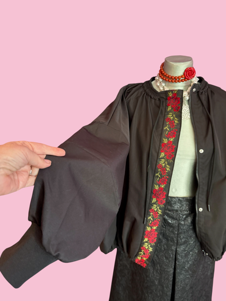 Rose Bomber  : bomber a palloncino con passamaneria Couture