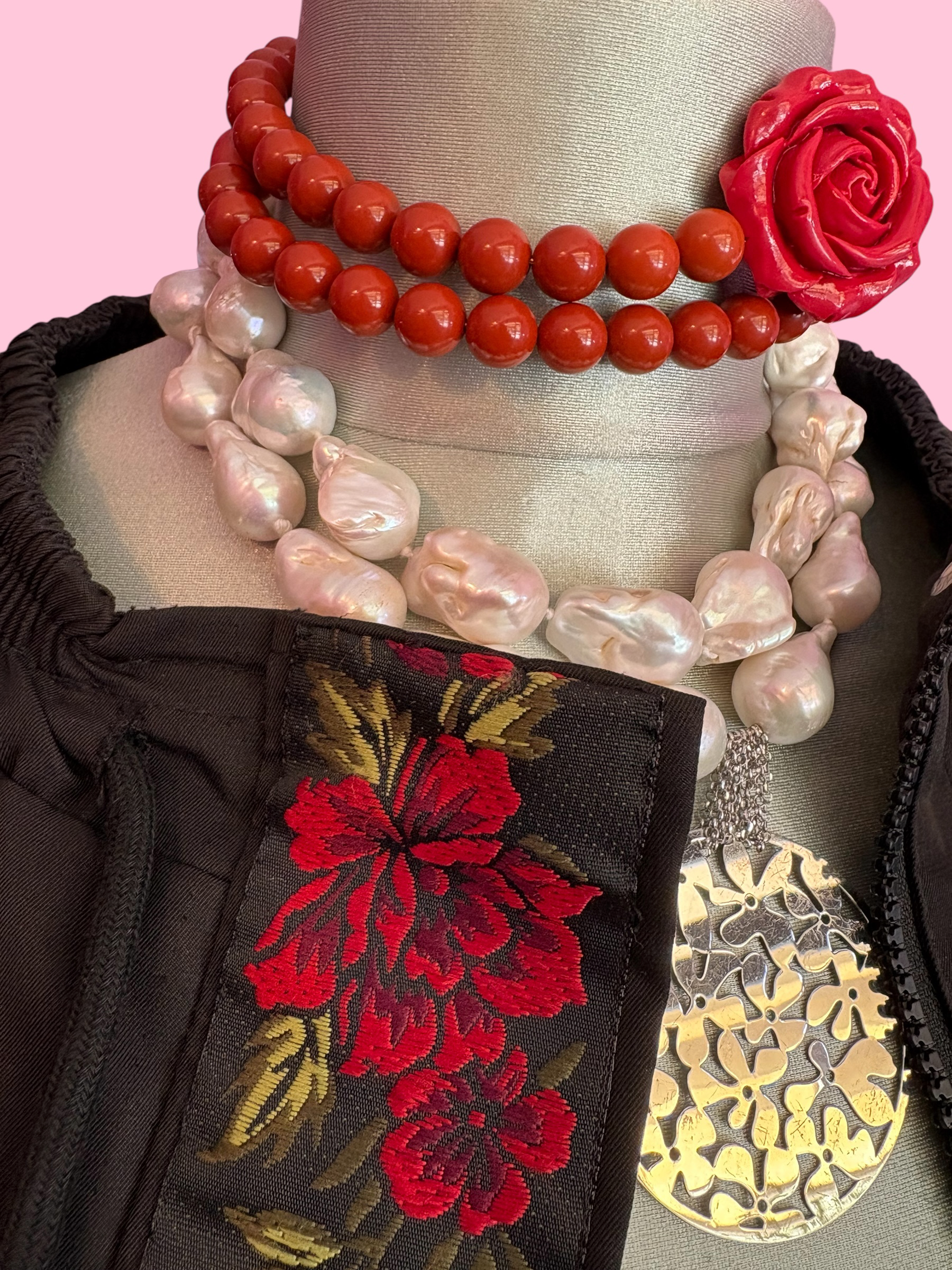 Rose Bomber  : bomber a palloncino con passamaneria Couture