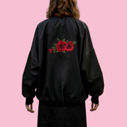 Rose Bomber  : bomber a palloncino con passamaneria Couture