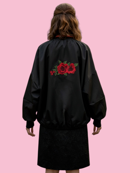Rose Bomber  : bomber a palloncino con passamaneria Couture