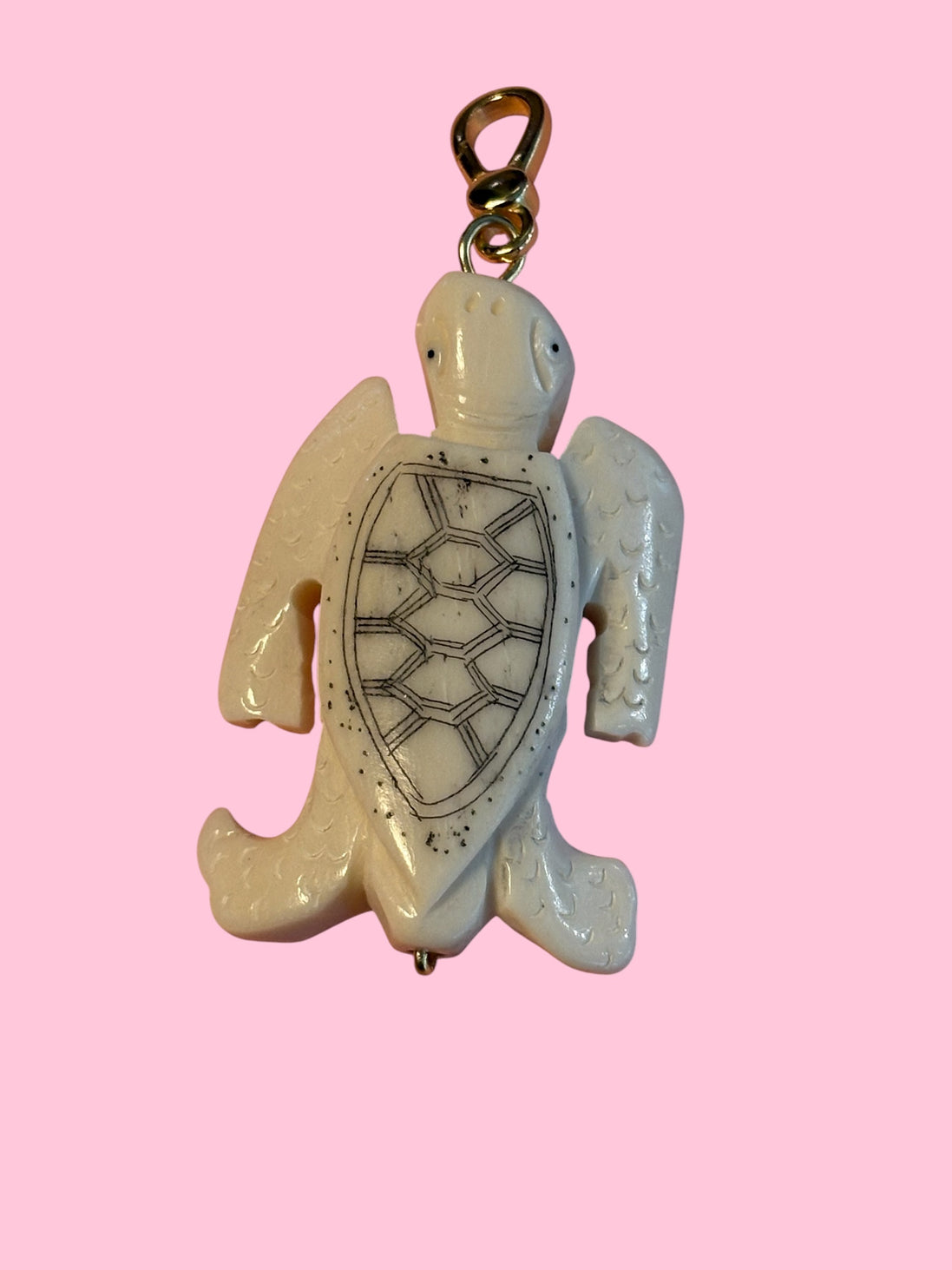 CHARM  Tartaruga - OCEANO corno e argento 925