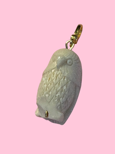 CHARM  Gufo - OCEANO corno ricostruito e argento 925