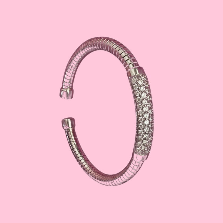 Bracciale ROUND Tubogas argento 925 con zirconi