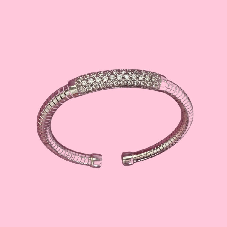 Bracciale ROUND Tubogas argento 925 con zirconi