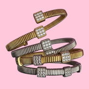 Bracciale CONTRARIE'  Tubogas SLIM  CARRE' argento 925 con zirconi