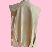 Flower Gilet sabbia con passamaneria Couture