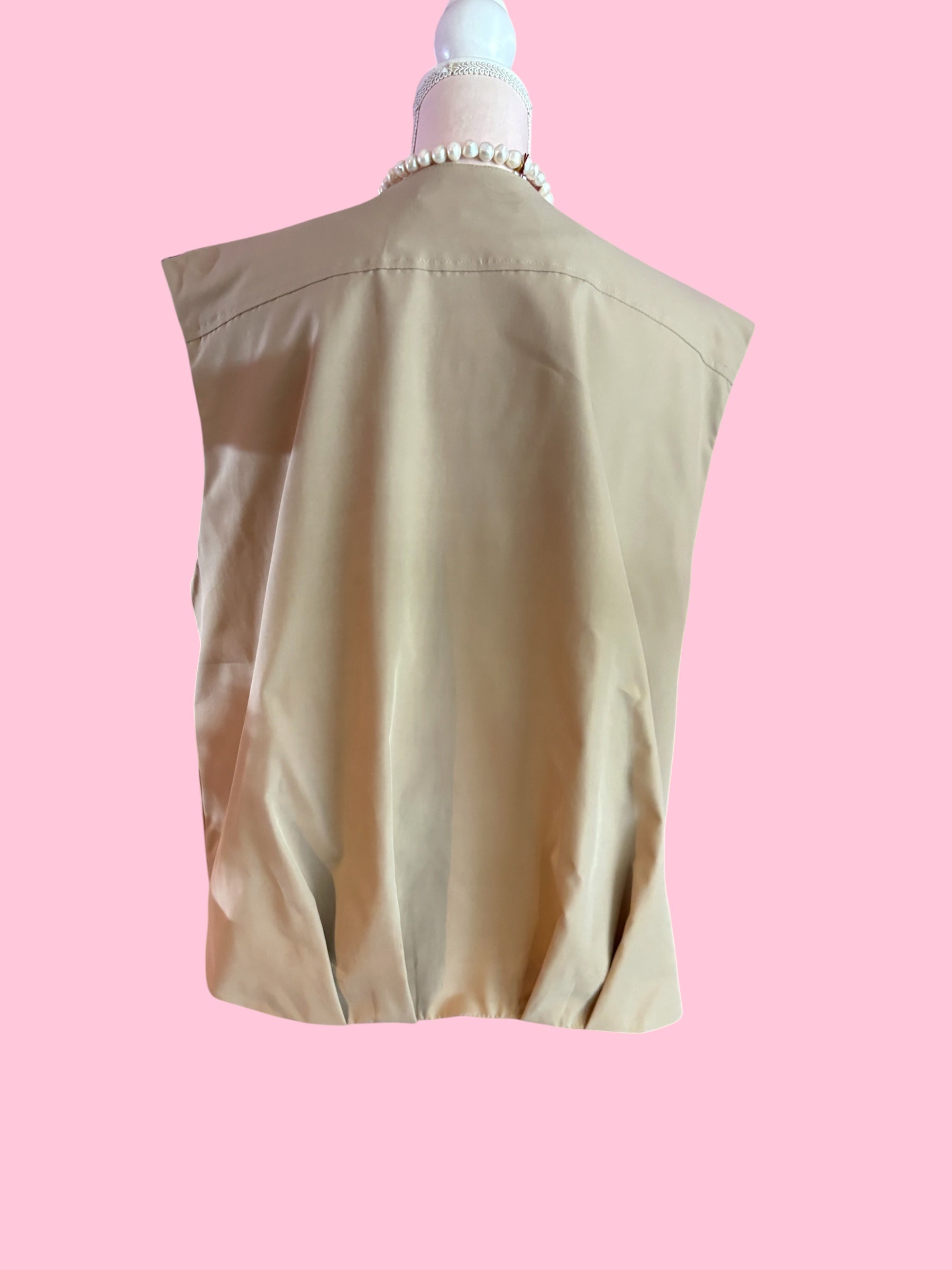 Flower Gilet sabbia con passamaneria Couture